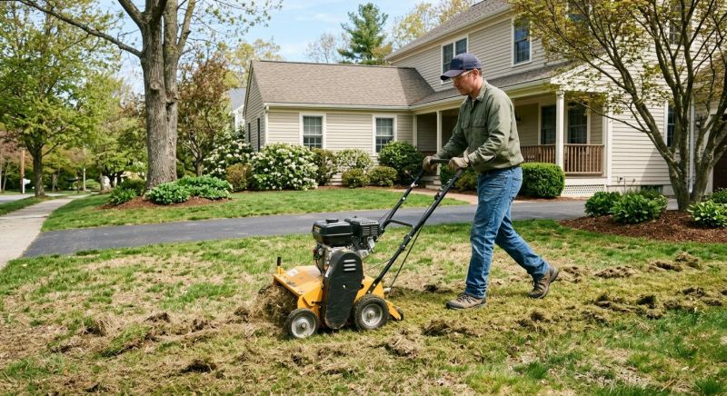 Front Yard Power Raking Service